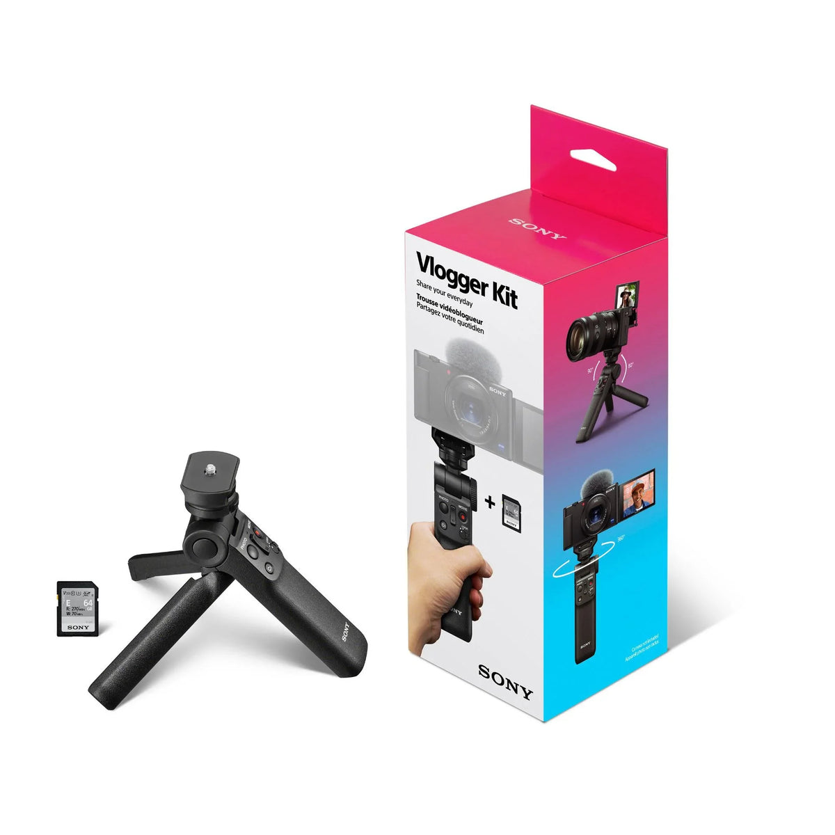 ZV-E1 Mirrorless 50mm Lens, Grip, Camera Alpha Kit and Mic with (Black)