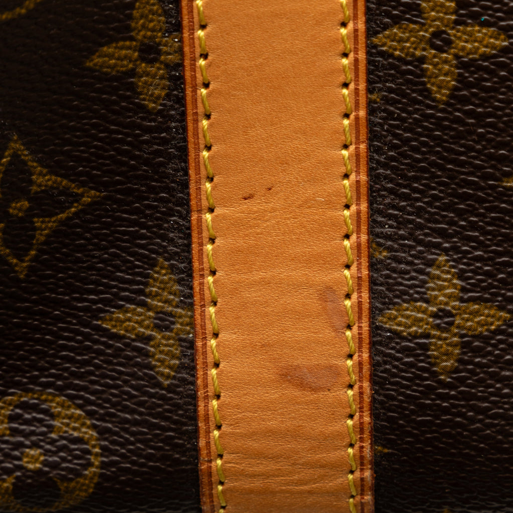 Monogram Authenticated Brown Pre-Owned Bandouliere WeekenderBag Travel 60 Keepall Bag (Good) Unisex Canvas