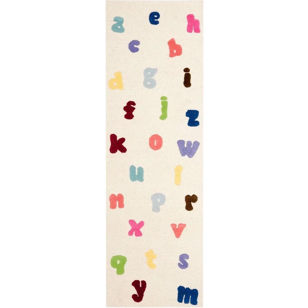 7' x Runner Rug, Alphabet Kids Ivory/Multi, Ryker SAFAVIEH 2'3"