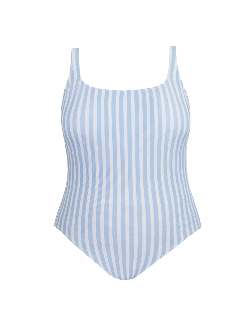 Sizes Swimsuit, XS-3X Women's Piece One Square Pique Tru and Time Neck