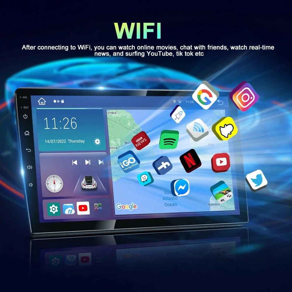 GPS Android ROM Car Navigation Built-in 2014-2019 Control with 10 Steering Host 4G Carplay/Android Wheel 64G RAM Radio Auto, for WiFi Bluetooth Highlander