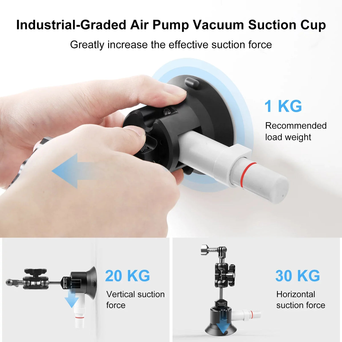 Camera for Mount Suction Osmo Camera 11/10/9/8, Rotatable Dual Replacement PU845B Hero 3/2 Mount Ballheads Action Action for Bracket Suction 360° Cup PULUZ GoPro