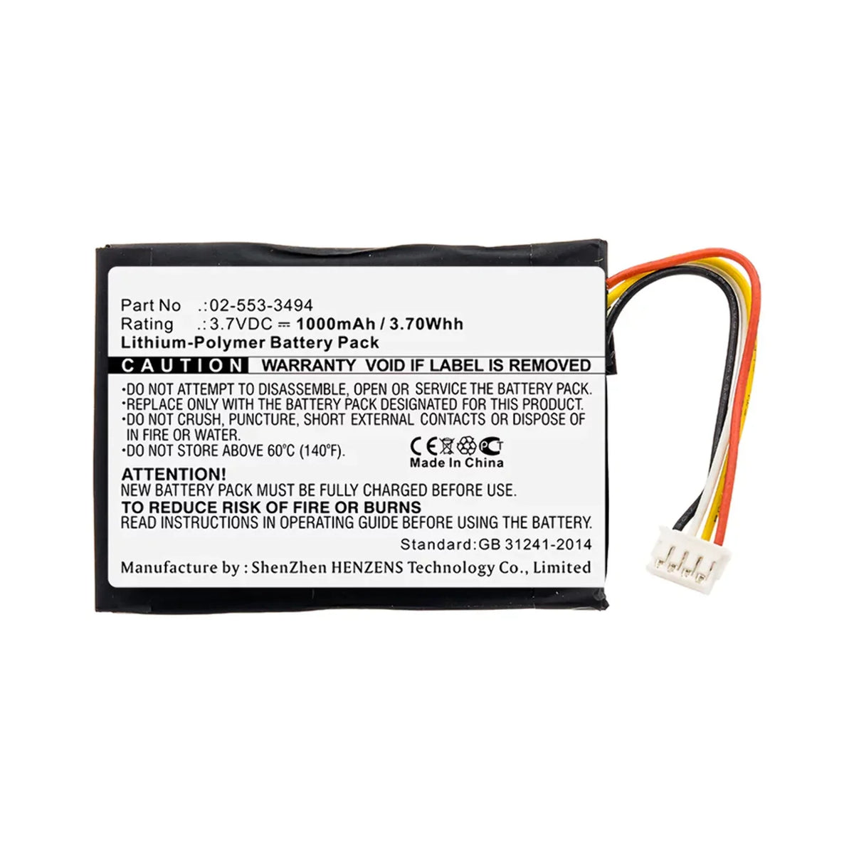 '- 1000mAh, High N Li-Pol, BNA-WB-P11683 Ultra Battery Battery for Batteries - Accessories 3.7V, Capacity Replacement 02-553-3494 Speaker Harman/Kardon