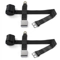 '- Belts Black Airplane Belt AMC SafeTBoy 1979-1987 2 Seat Eagle Kit Point 2 Retractable Bucket