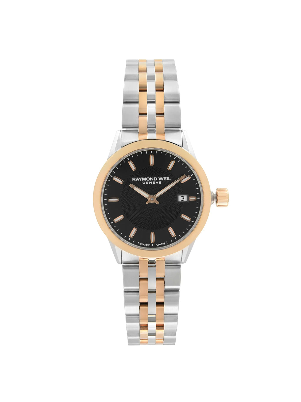 Watch Steel Two-Tone Weil 5629-SP5-20021 Ladies Black Raymond Dial Freelancer