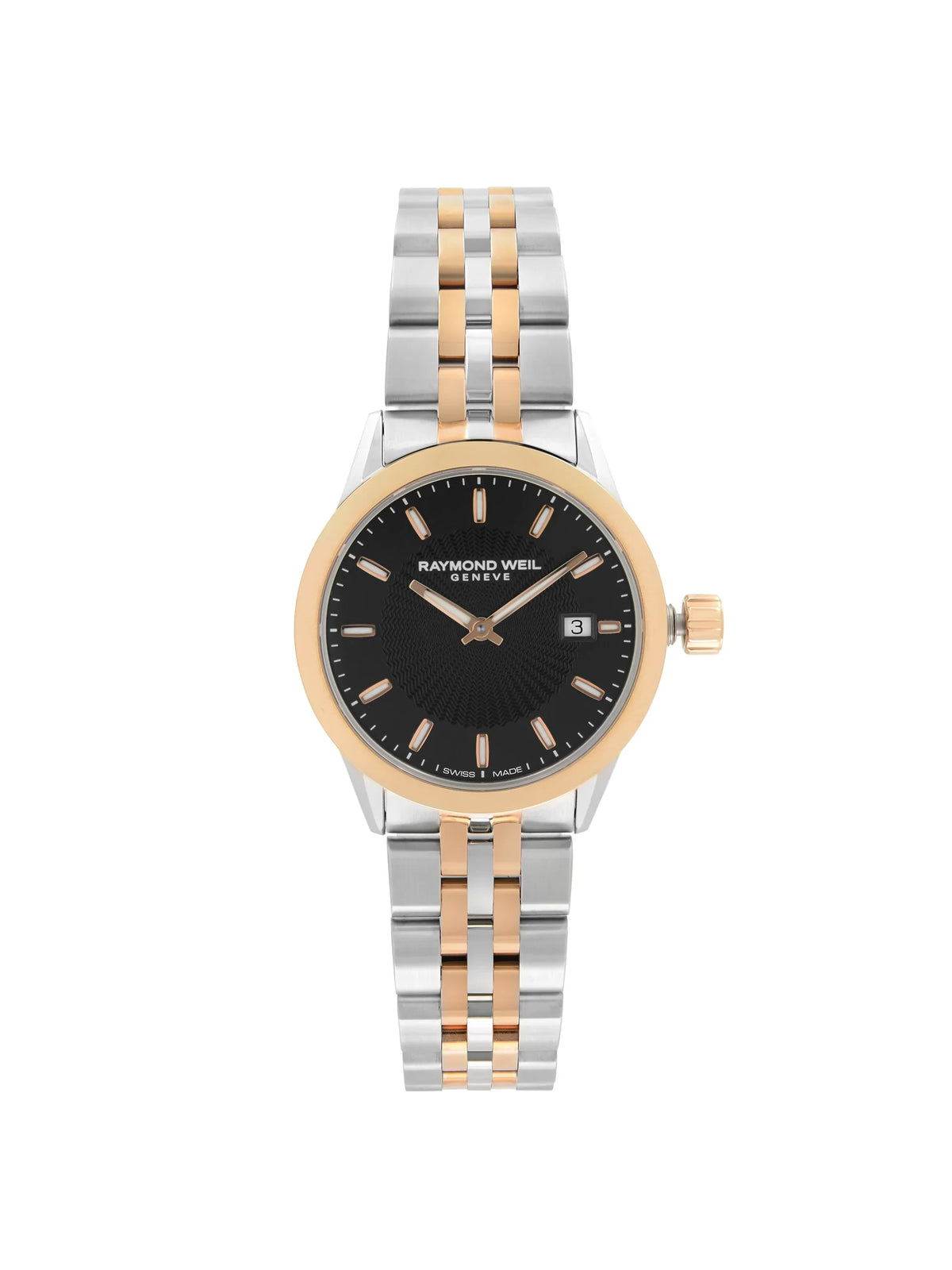 Watch Steel Two-Tone Weil 5629-SP5-20021 Ladies Black Raymond Dial Freelancer