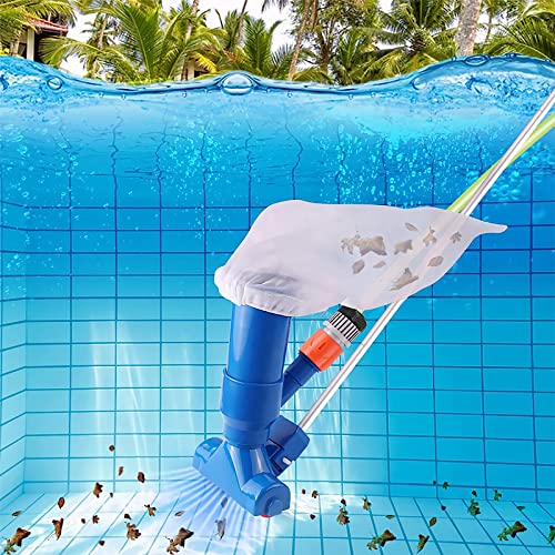 with of Pool Pond Above Cleaner Portable Spa Fountains Upgraded to Garden Pool 60", Section Cleaner Pool Handheld 4 Skimmer Hose Poles Net, Attaches Vacuum Handheld for Ground Pool Jet Vacuum