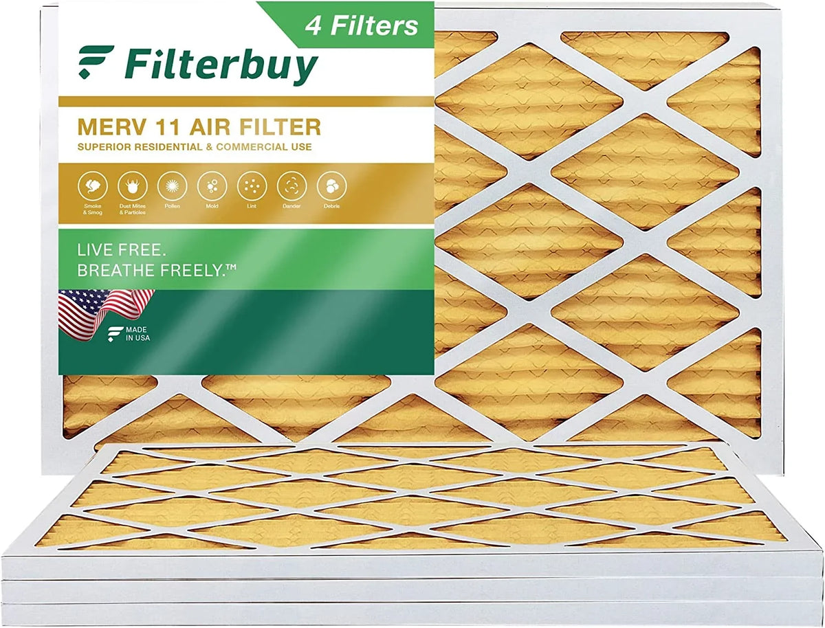 Furnace 12x24x1 Filterbuy Air (4-Pack) Pleated AC Filters 11 MERV HVAC