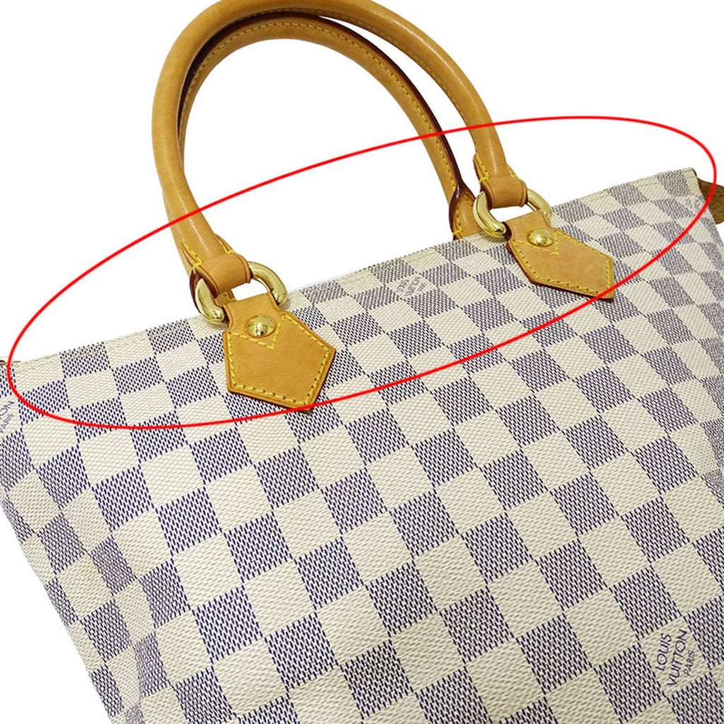 Azul White Damier Used Bag Handbag N51186 Authenticated Gray Tote Ladies Saleya PM