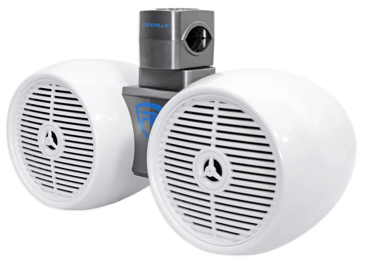 DWB65W Rockville Wakeboard 2) 6.5" 1200w Speaker Marine Dual Systems White Tower