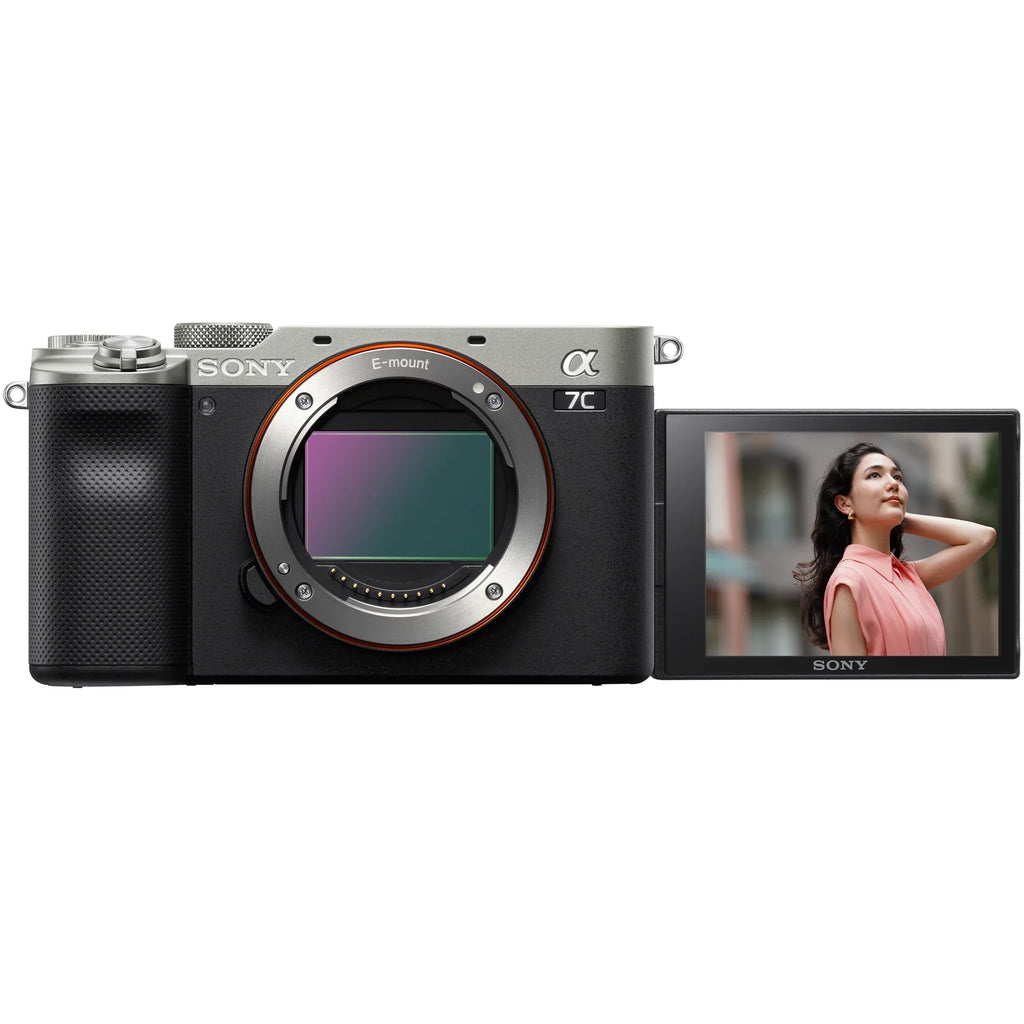 Software Lens , Zoom OSS Deco with Mirrorless Frame Body Camera ILCE7C/S F4 and Photography 24-105mm FE with Silver a7C Full SEL24105G Accessories Bundle Backpack G Gear Case