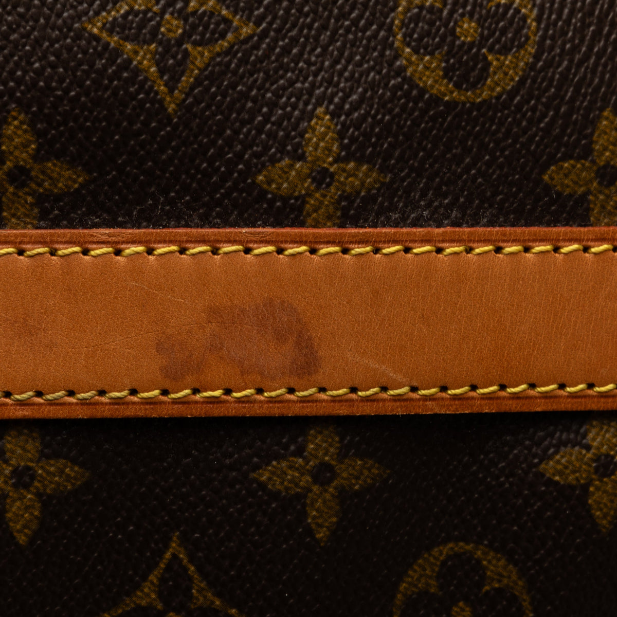 Monogram Authenticated Brown Pre-Owned Bandouliere WeekenderBag Travel 60 Keepall Bag (Good) Unisex Canvas