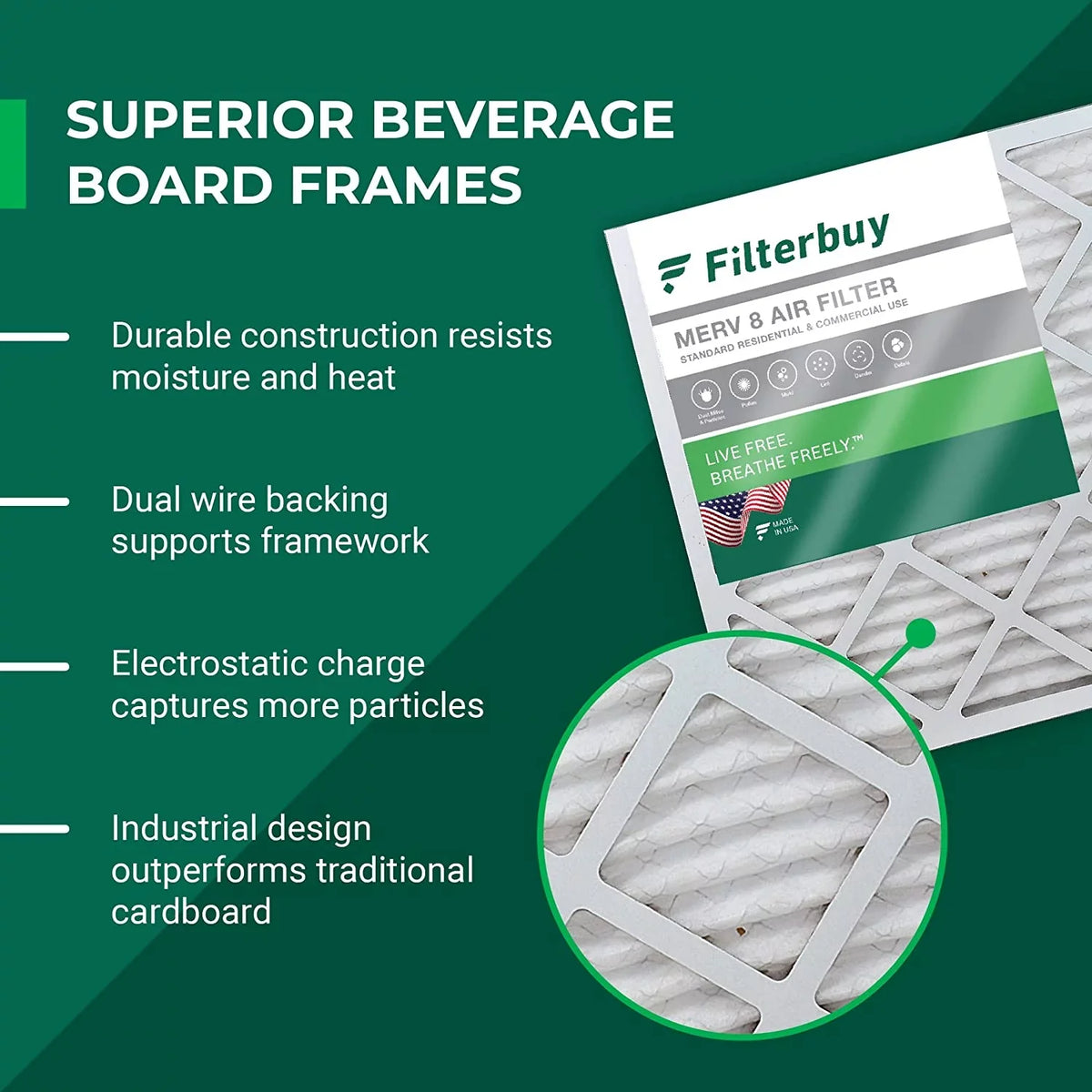 Pleated Filters for Furnace 19x20x5 Night, Bryant/Carrier & HVAC MERV AC Filterbuy 8 and Day (4-Pack) FILXXFNC0021, Payne Air