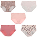 Brief Rise Delta High dimension (Large, Floral Classic Intimates Panties Pink Dots) Plus Sexy Burke (5Pr) Women's