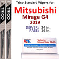 of 2019 Mirage (Set Wiper Mitsubishi Blades G4 2)