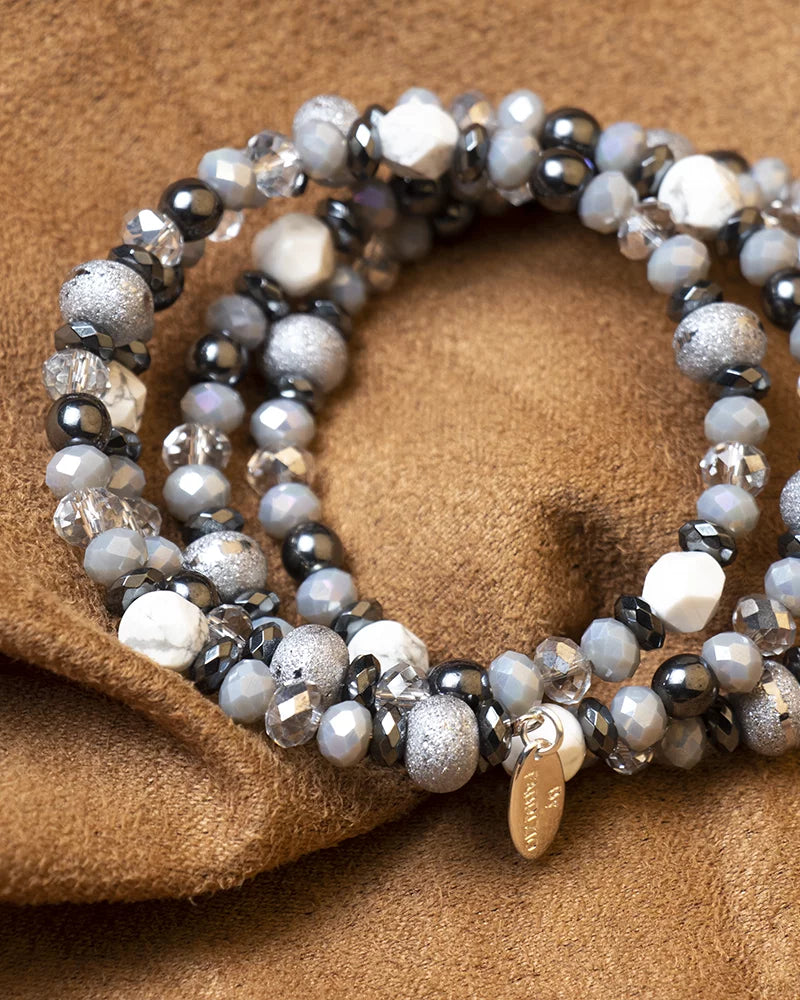 Design Gioconda Fabrizio & Memory Women Bracelet Howlite, for Women Positano white for By with Pearls Crystals