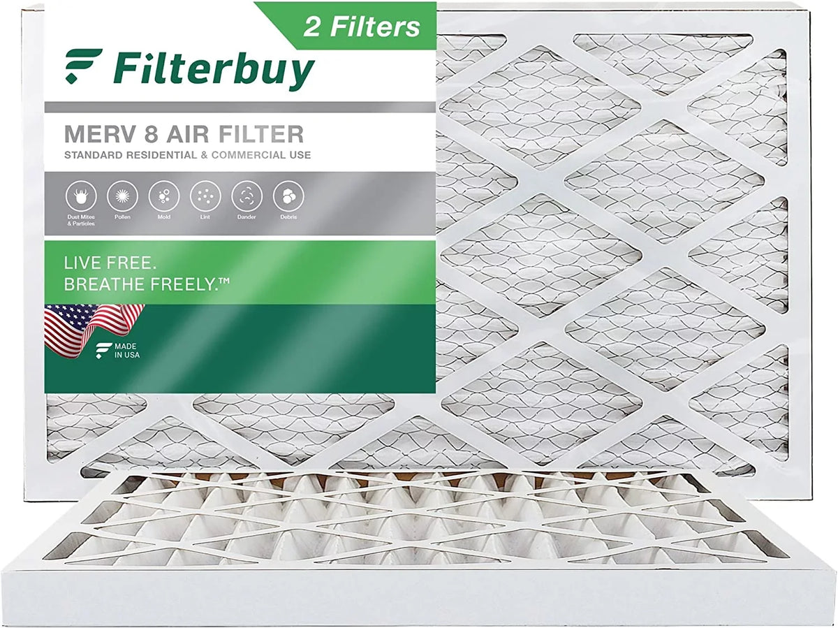 HVAC Air Filterbuy (2-Pack) Pleated Furnace Filters 20x32x2 AC MERV 8