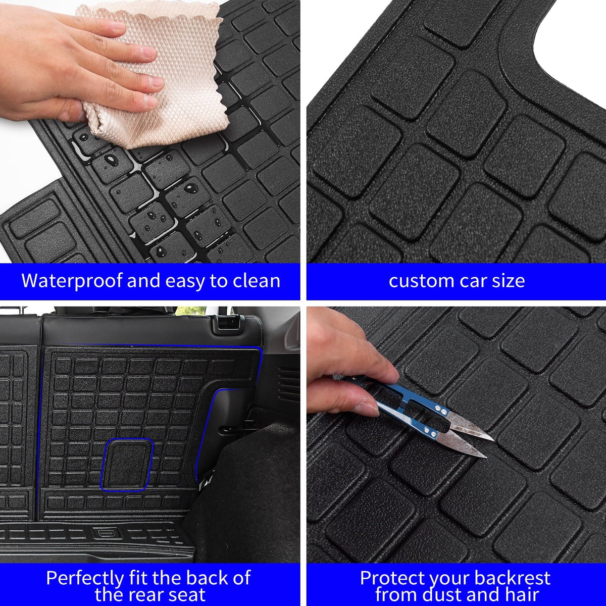 TPE Fit Backrest Protector Rear + Mats All (Trunk 2017-2022 Back CR-V Honda Fuel Mat Trunk climate Mats) Liner Seat Cargo Accessories Cover Liner Trunk CRV 2021
