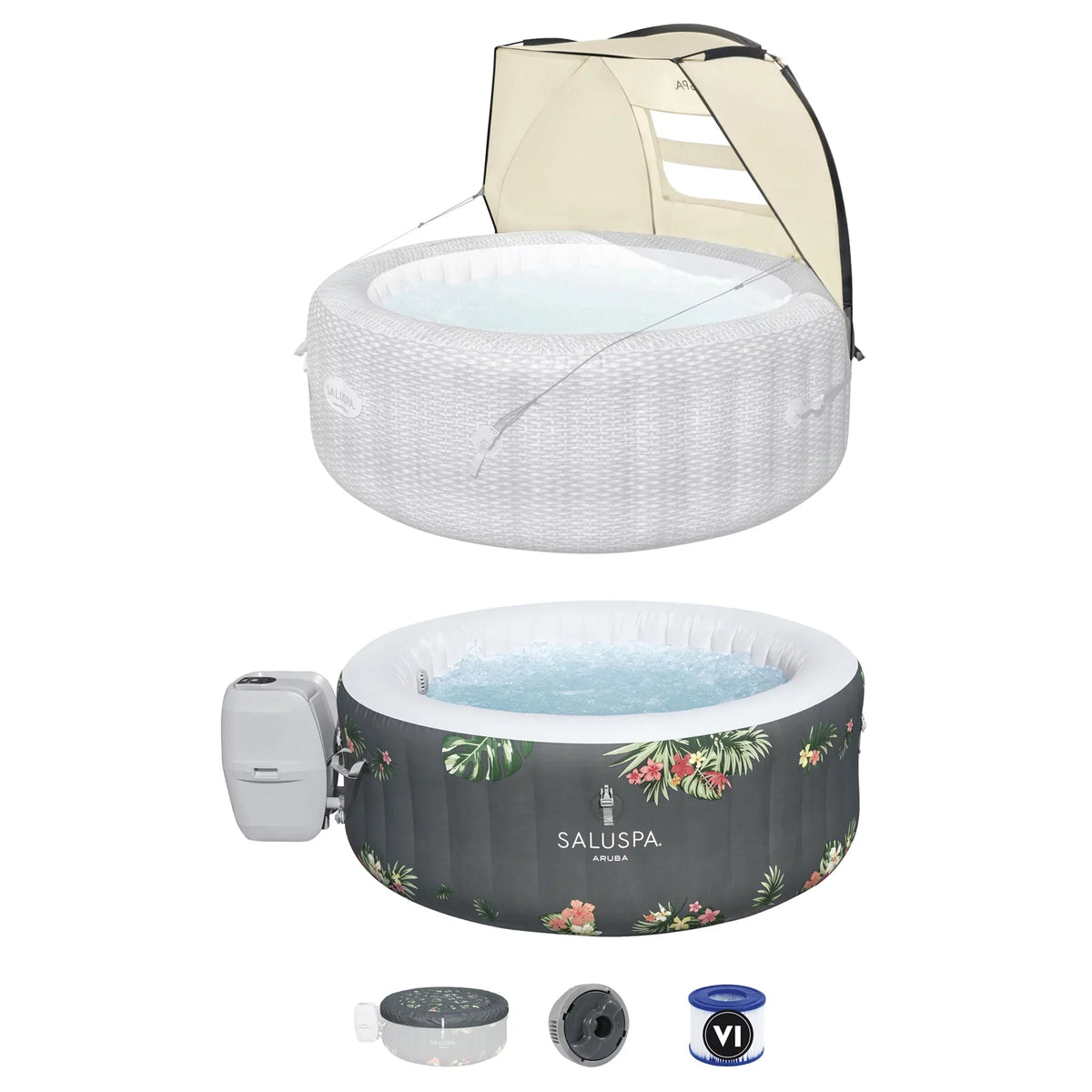 Hot Aruba Inflatable Canopy SaluSpa Shade Sun SaluSpa Bestway with Tub