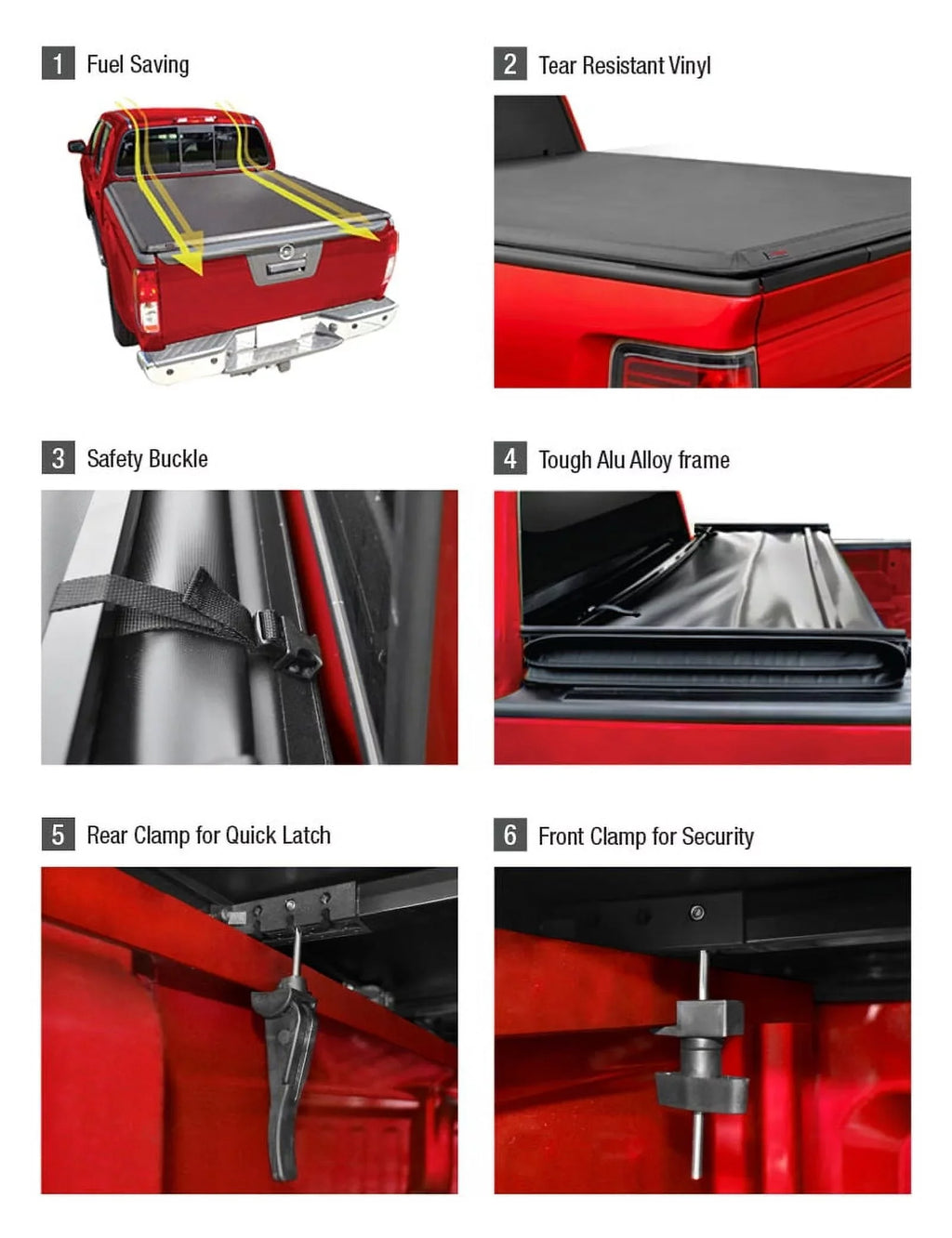 Truck Ram | Tonneau | (NOT Compatible Cover 1500 Classic) 19-23 6'4" Soft Quad-fold TCD484045 Body (76") 2019-2024 New Bed Bed FIT MaxMate with