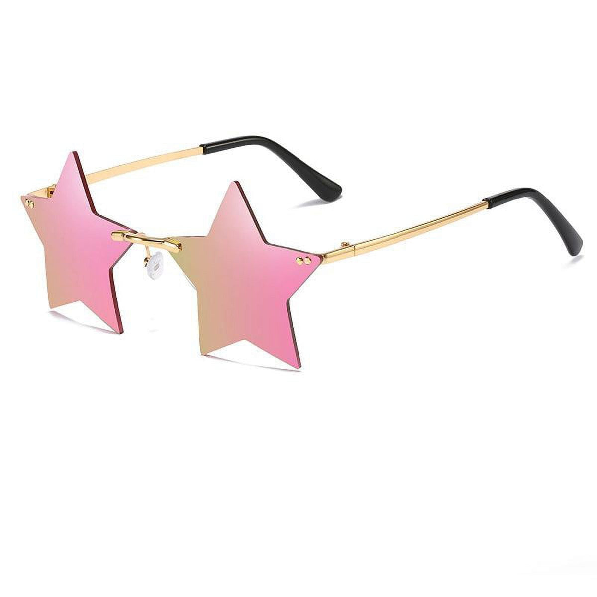 Dance Women Glasses Stars for Glasses Trendy Rimless Sharplace Costume 6X Sun Grey