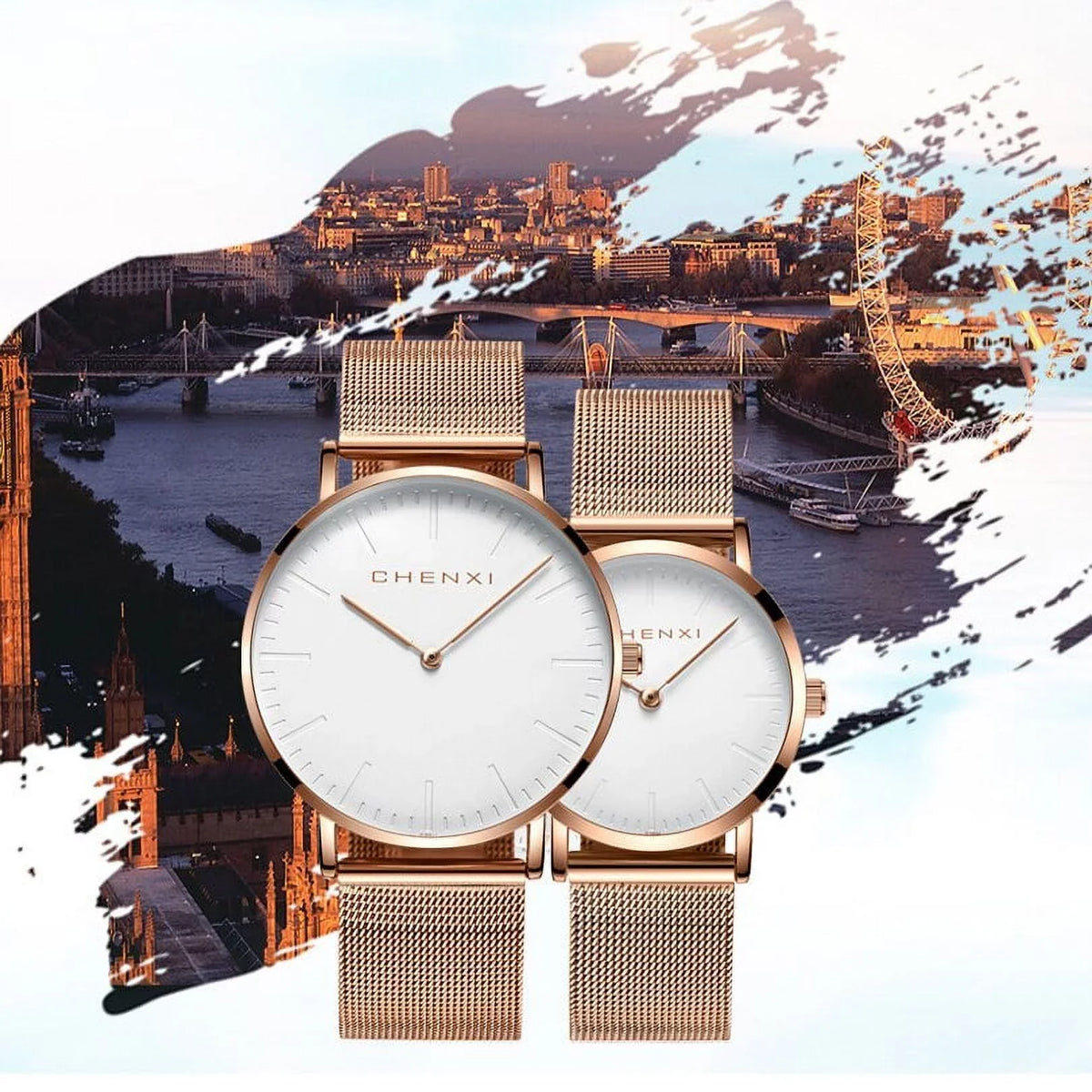 gold Quartz Brand Ladies CHENXI Fashion Watches Ultra outfit Watch Lover Watch Woman Elegant Top Waterproof Luxury Men Rose thin