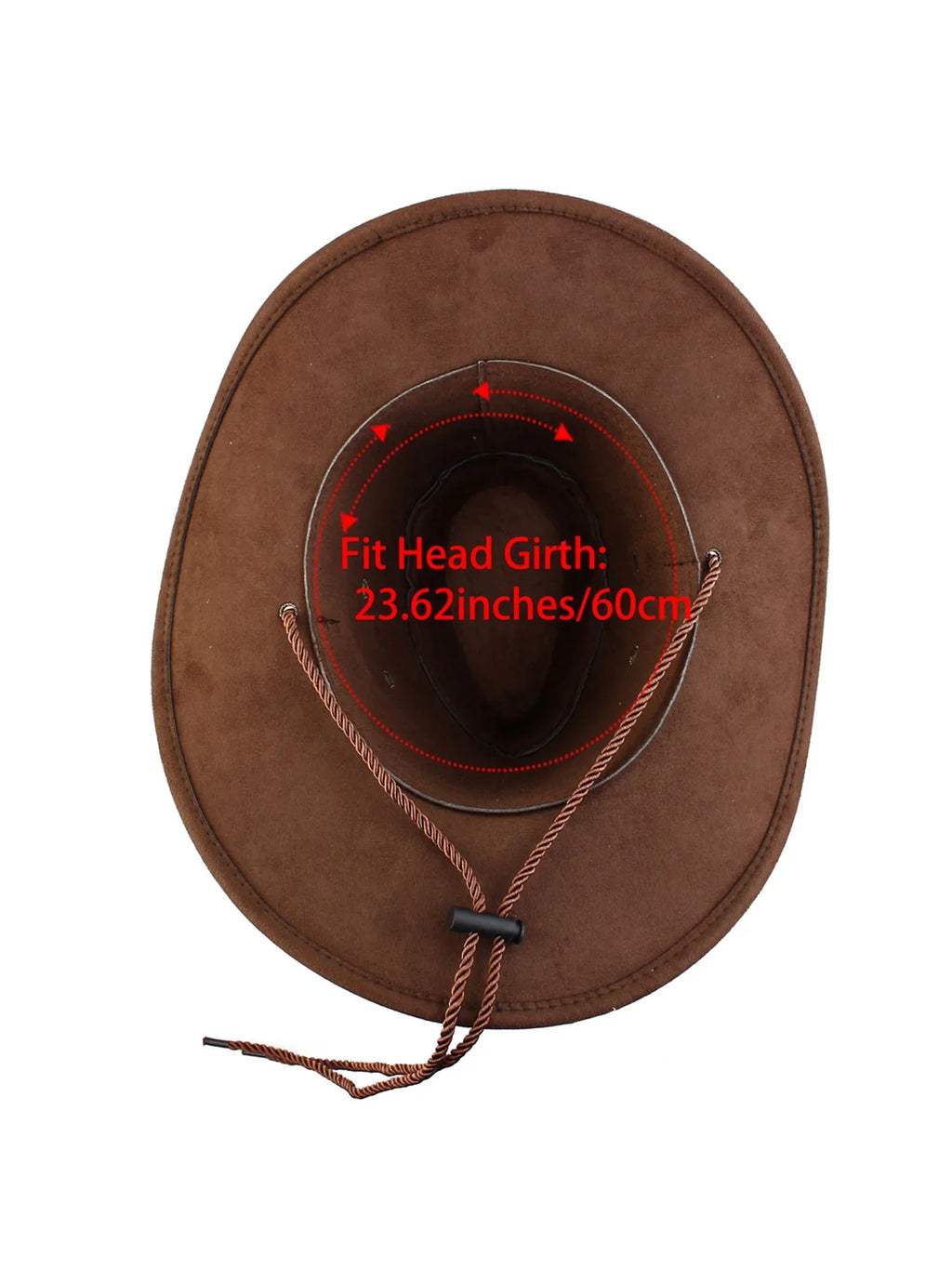 Brim Unisex Wide Cowboy Neck design Western Coffee Allegra Hat Strap Sunhat K Adjustable Color
