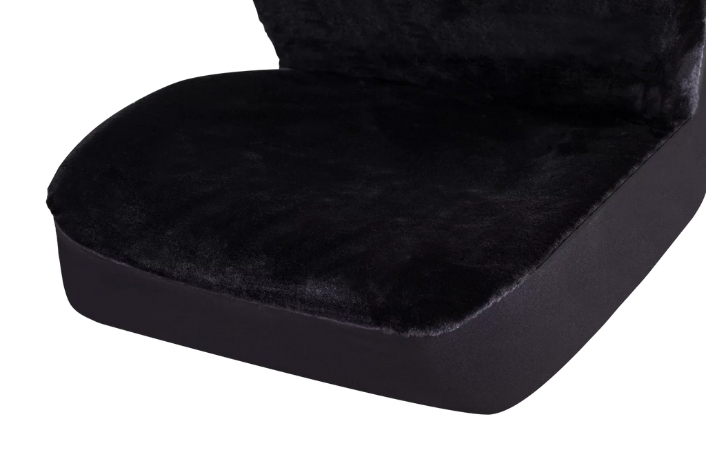 Seat Fit, Polyester 2002SC101 Faux Back Drive Covers High Black, Universal 2 Soft Car Fur Piece Auto