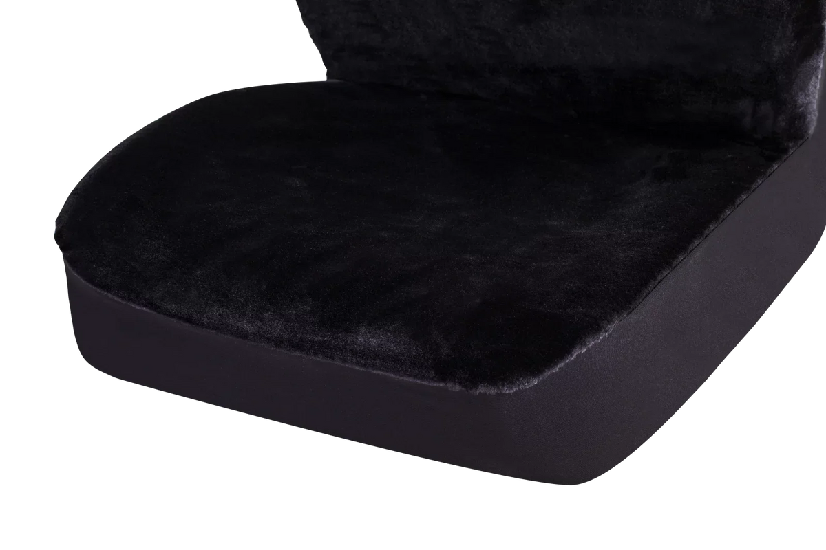 Seat Fit, Polyester 2002SC101 Faux Back Drive Covers High Black, Universal 2 Soft Car Fur Piece Auto
