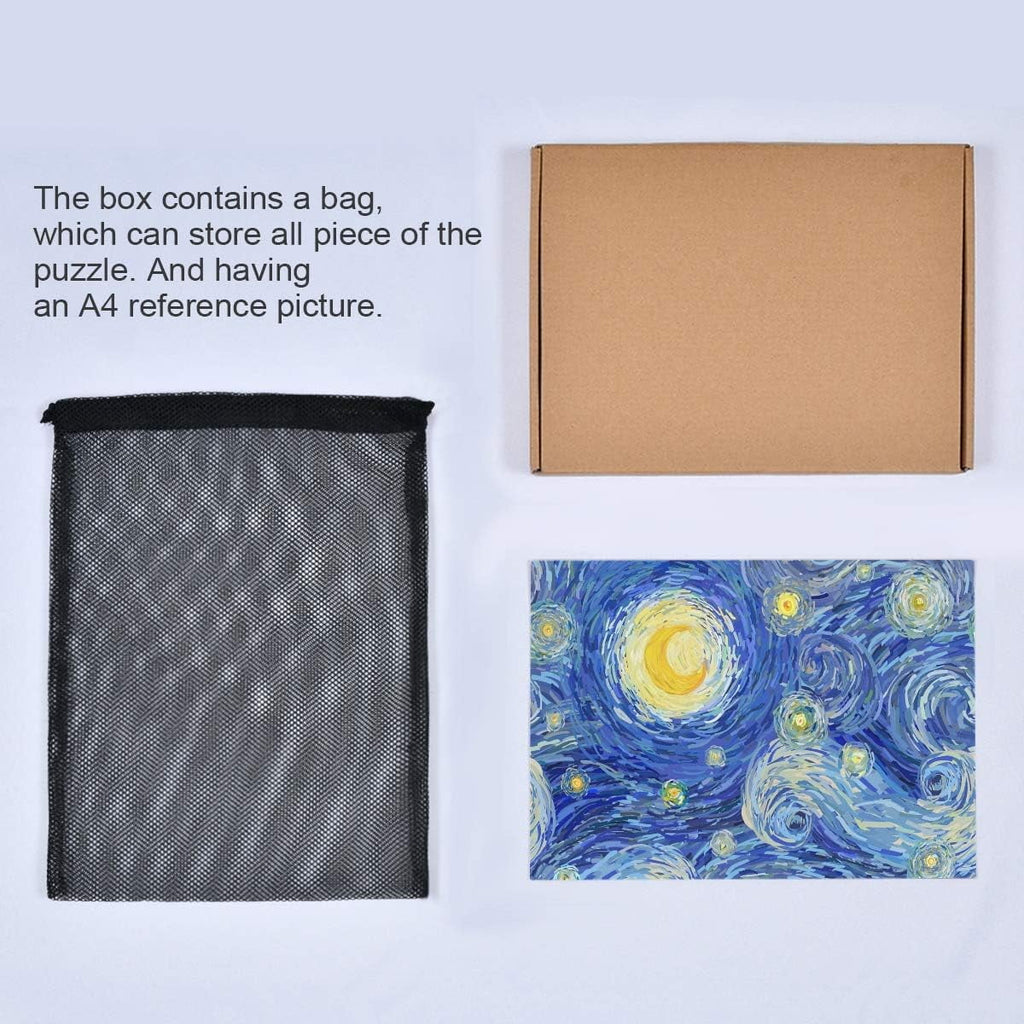 Gift Wellsay DIY Glowing Print Stars Puzzle Kids for Van Swirly Moon Adults Cloud Night Gogh 1000 Puzzles Pieces Starry design Sky Jigsaw