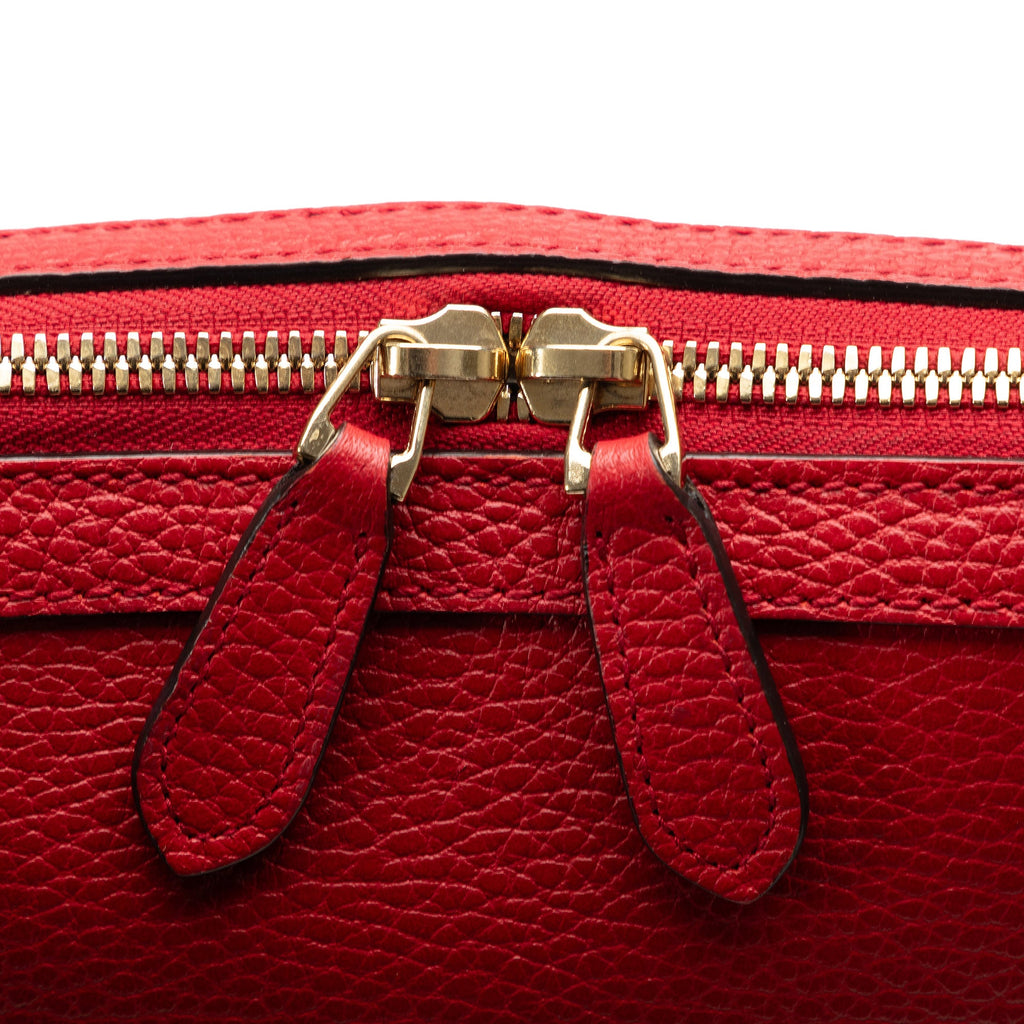 Unisex Satchel Calf Charm (Good) Red Leather GG Authenticated Convertible Dome Pre-Owned