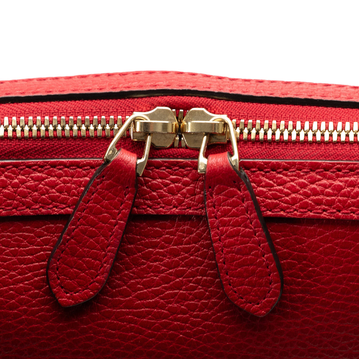 Unisex Satchel Calf Charm (Good) Red Leather GG Authenticated Convertible Dome Pre-Owned