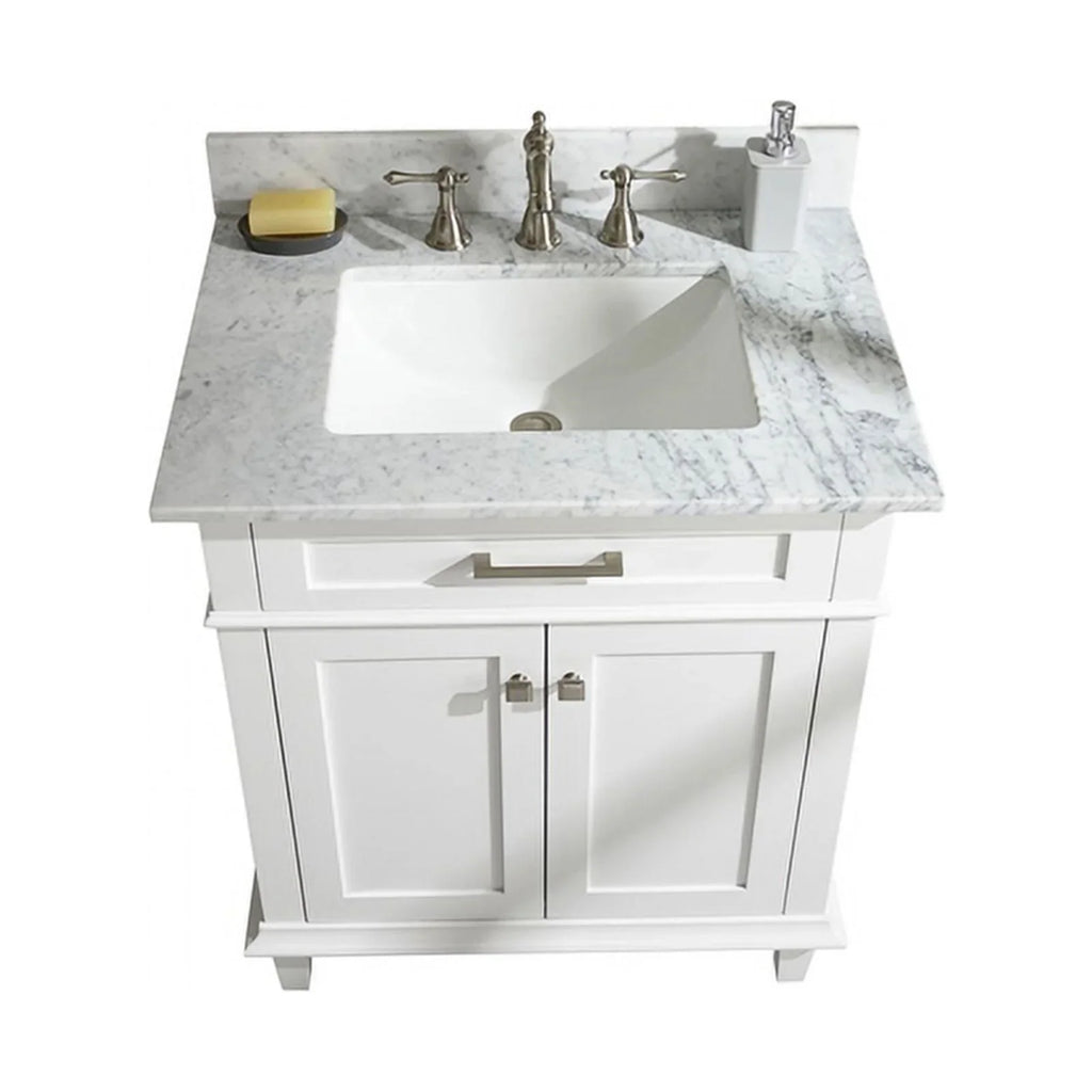 Vanity Wood in Sink Furniture Contemporary Legion White MDF/Veneer 30" Cabinet