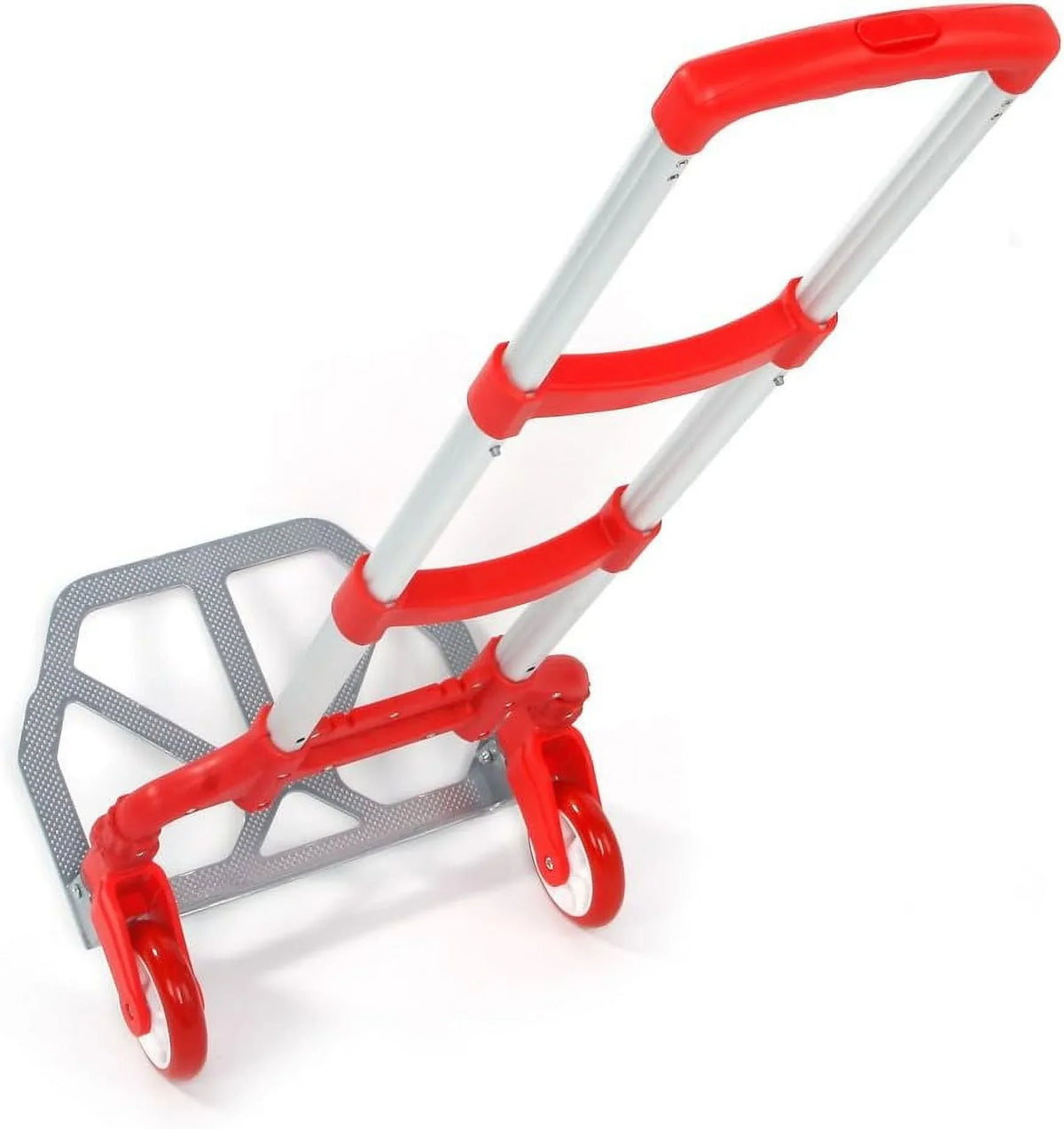 Trolley lbs Portable for (Red) Cart Dolly Truck,Hand Collapsible Hand (75kg) Auto, Home, 165.35 Luggage and Folding Use Aluminium Push Office,Travel
