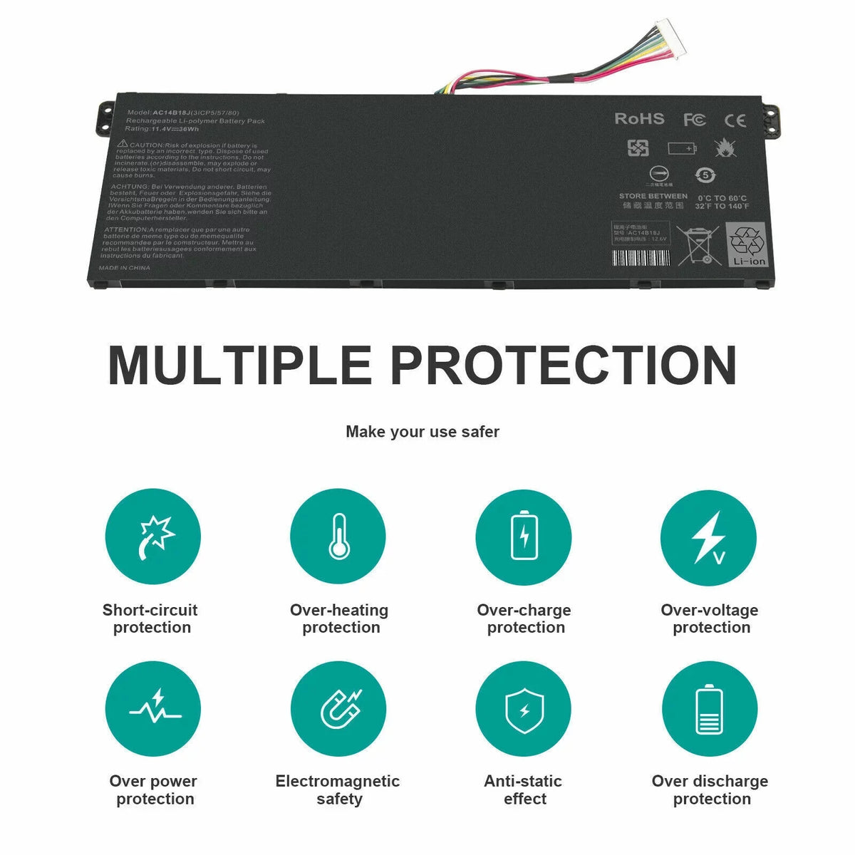 Battery CB3-531 for C810 AC14B13J C910 Chromebook CB5-571 Laptop CB3-111 Acer