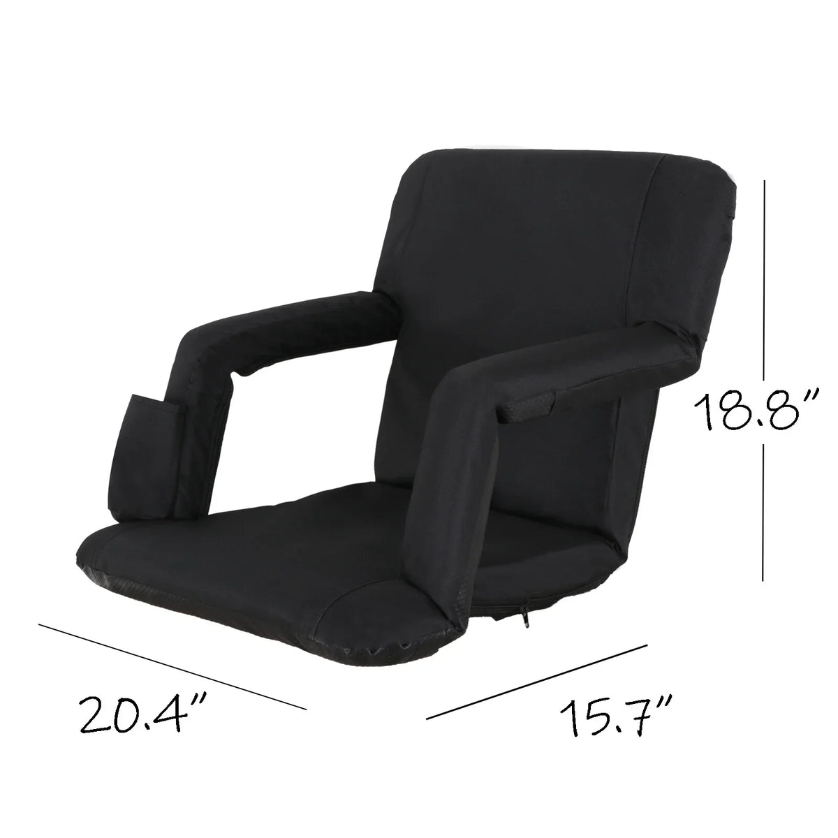 Seat 6 Waterproof, Portable HomGarden for Chair Folding Stadium Bleachers, Reclining Seat Black