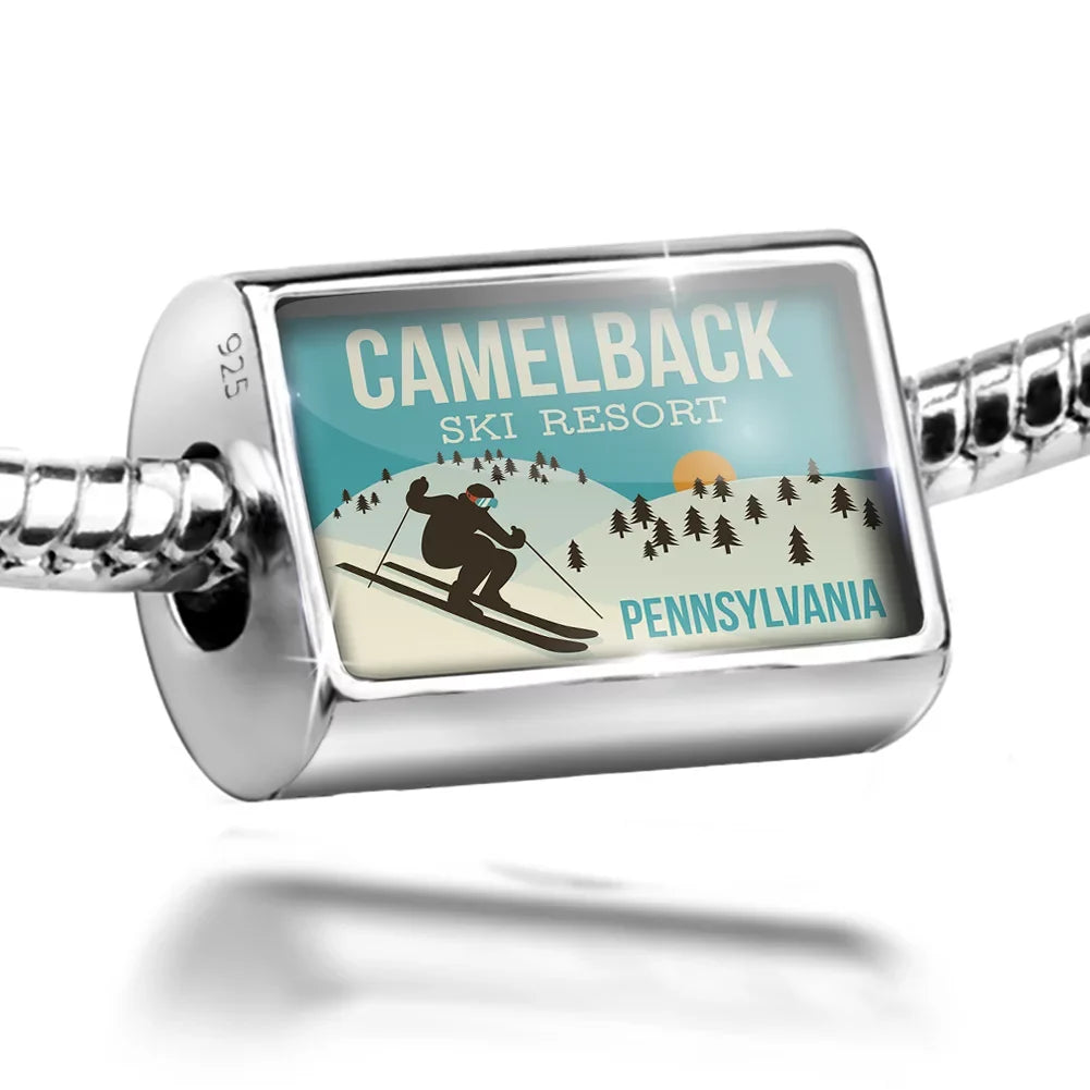 Sterling Bead Resort Resort Neonblond Ski Camelback - 925 Pennsylvania Ski Silver Charm