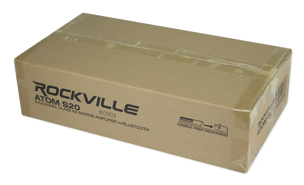 ATV/UTV Meter+Mic ATOM Rockville Amplifier For 4 Channel Bluetooth S20 w/Volt