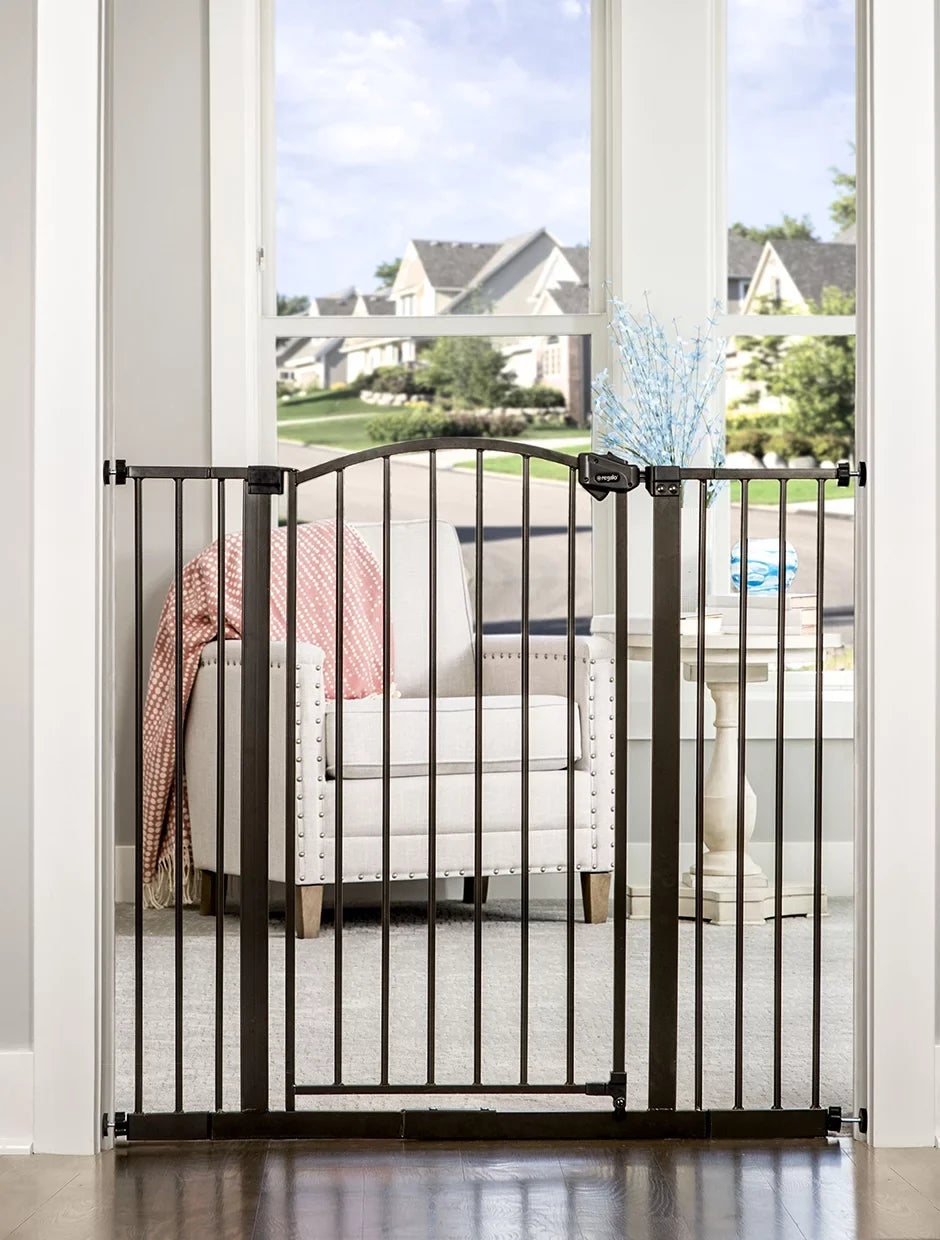 Regalo 6 Décor Arched Tall 24 Age to Gate, Months, Baby Extra Safety Bronze Baby Group Gate