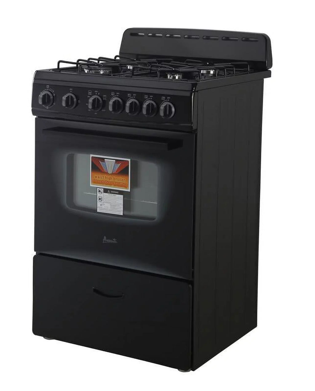 Black Gas 24" Range (GR2415CB) Avanti in Compact Oven,