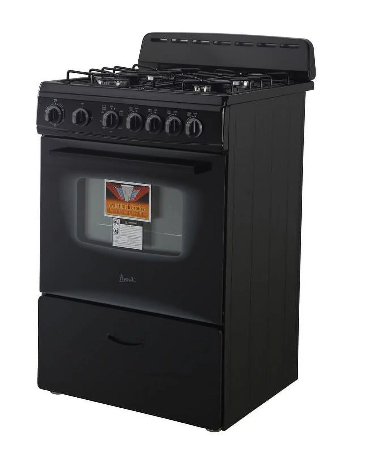 Black Gas 24" Range (GR2415CB) Avanti in Compact Oven,
