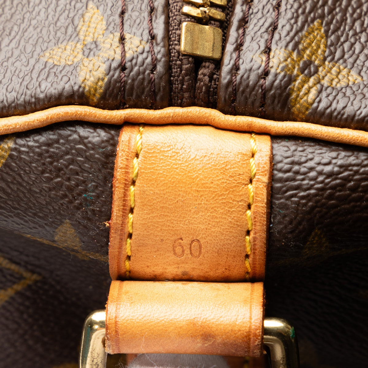 Monogram Authenticated Brown Pre-Owned Bandouliere WeekenderBag Travel 60 Keepall Bag (Good) Unisex Canvas
