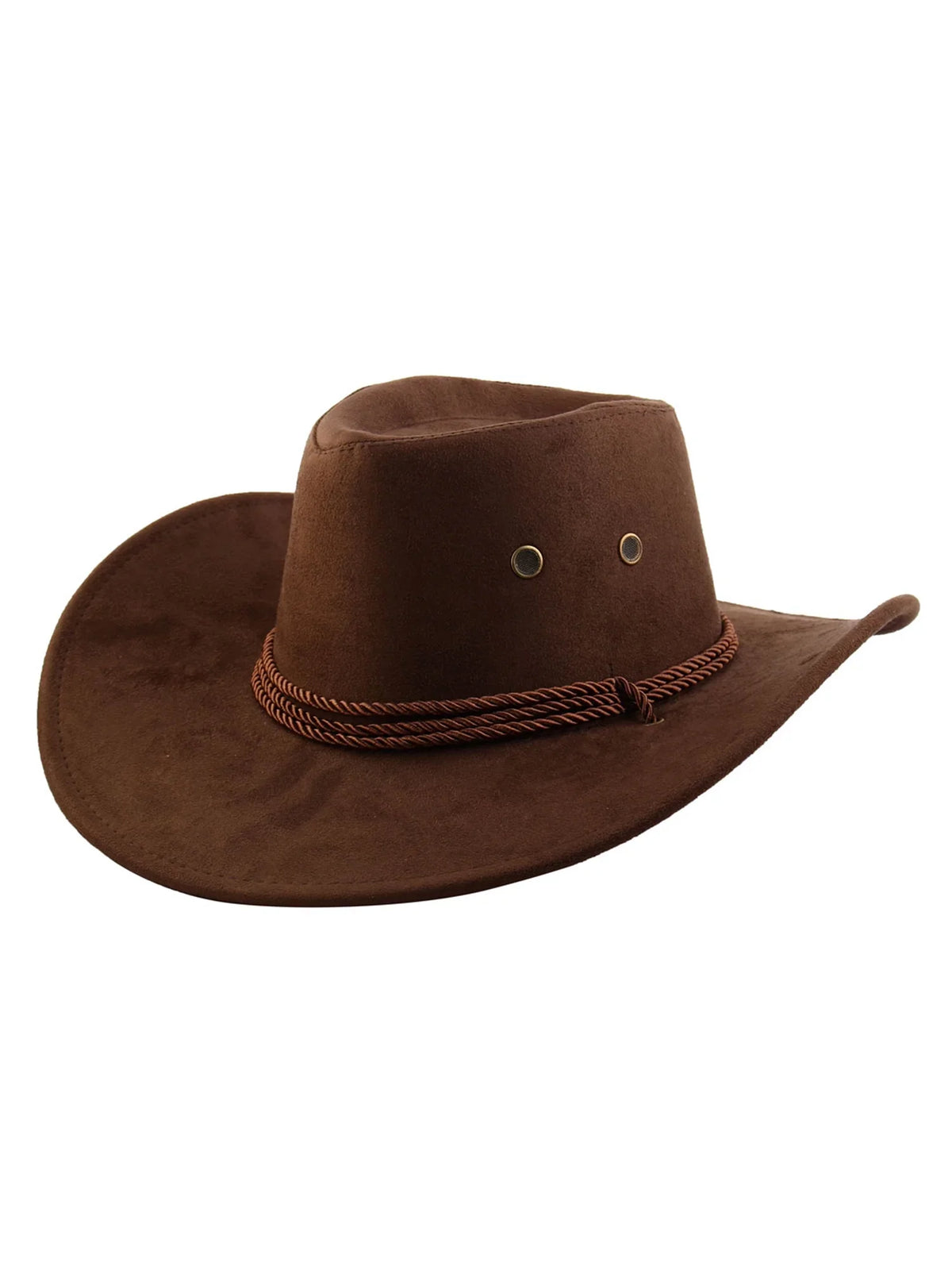 Brim Unisex Wide Cowboy Neck design Western Coffee Allegra Hat Strap Sunhat K Adjustable Color