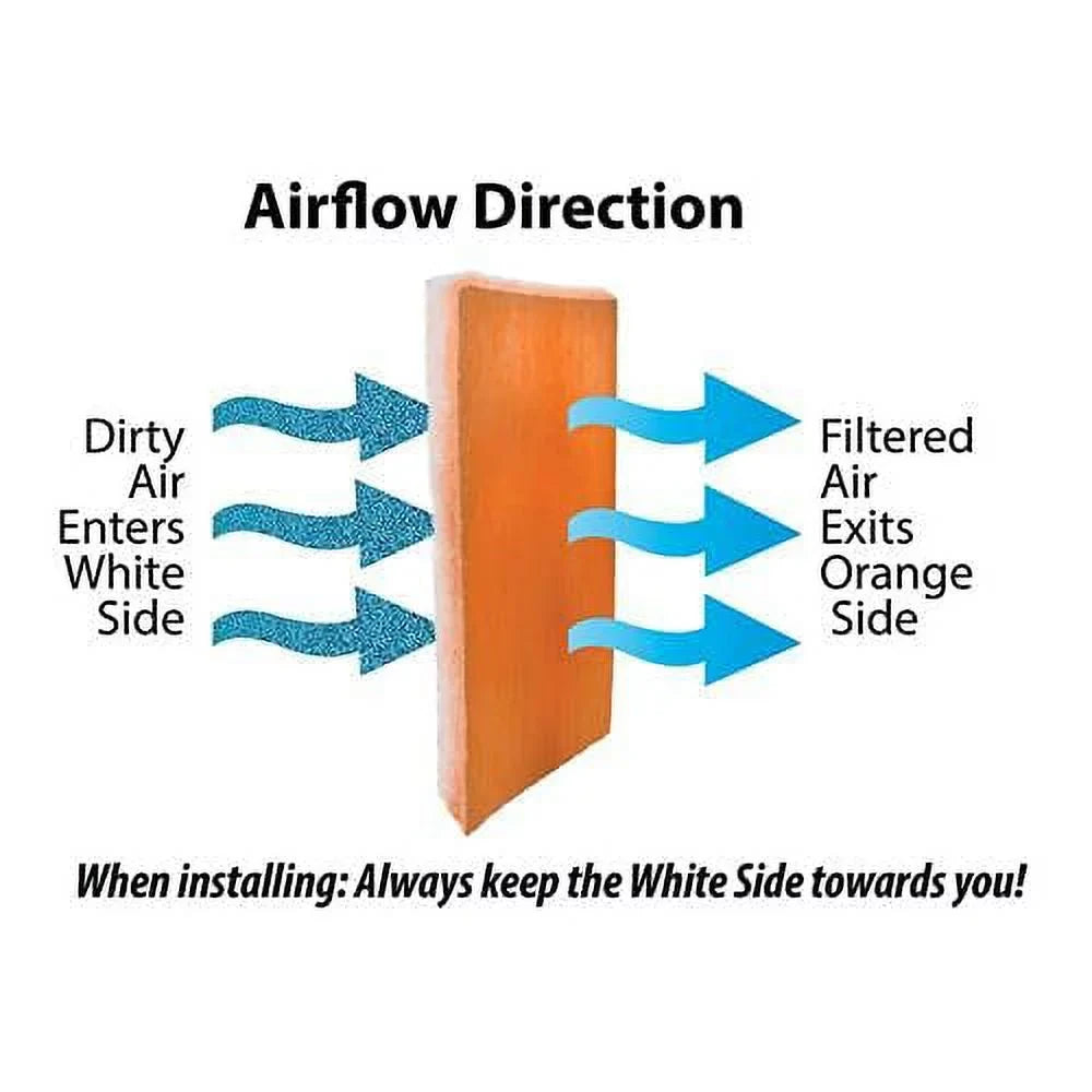 HVAC/Air Media a Filter Dry Tackifier Orange/White Media 25 Roll, with 1 x inch Heavy inch x Polyester MERV8 Foot 10 -