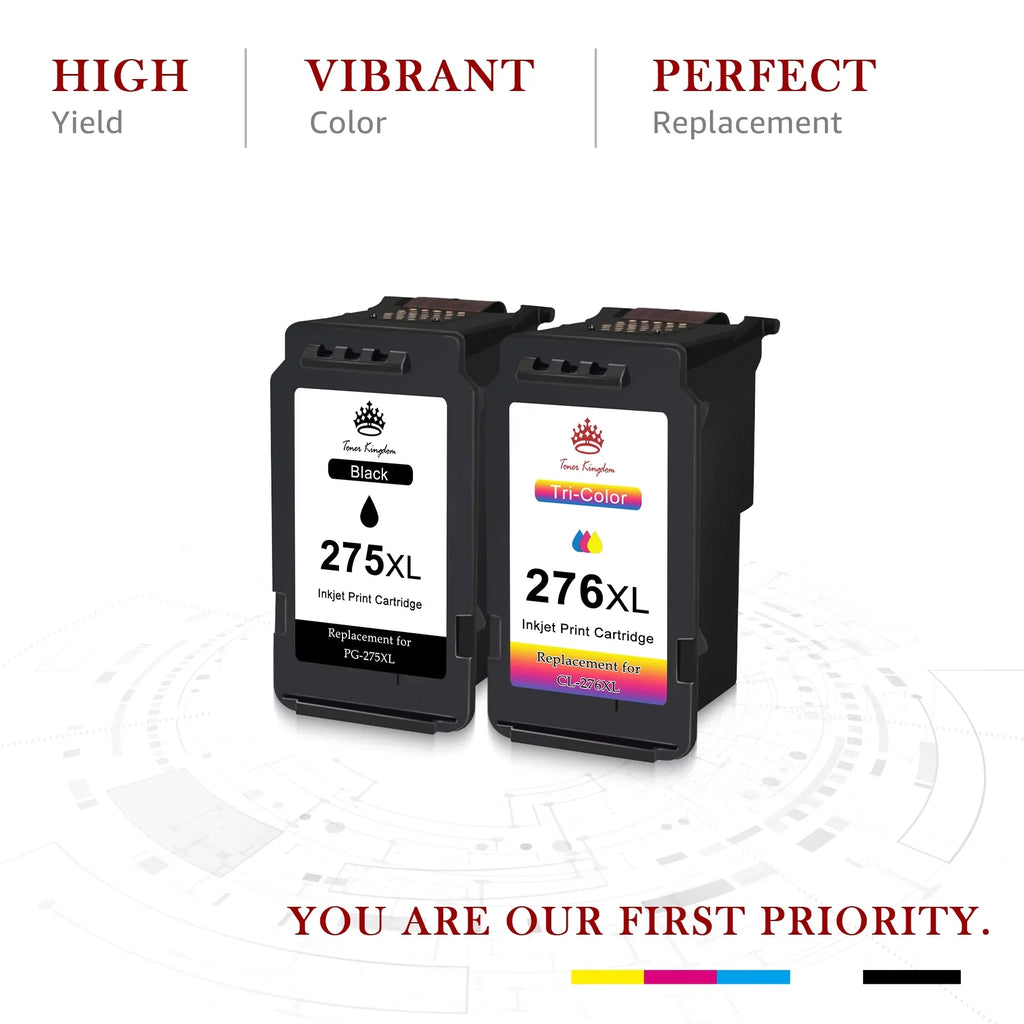 Canon Canon CL-276 Compatible Replacement Color) 2 Printer(2 TR4720 TR4700 275XL 275 276XL TR4722 TS3522 with PIXMA TS3500 Combo for TS3520 Ink XL PG-275 Black, 276 Cartridge