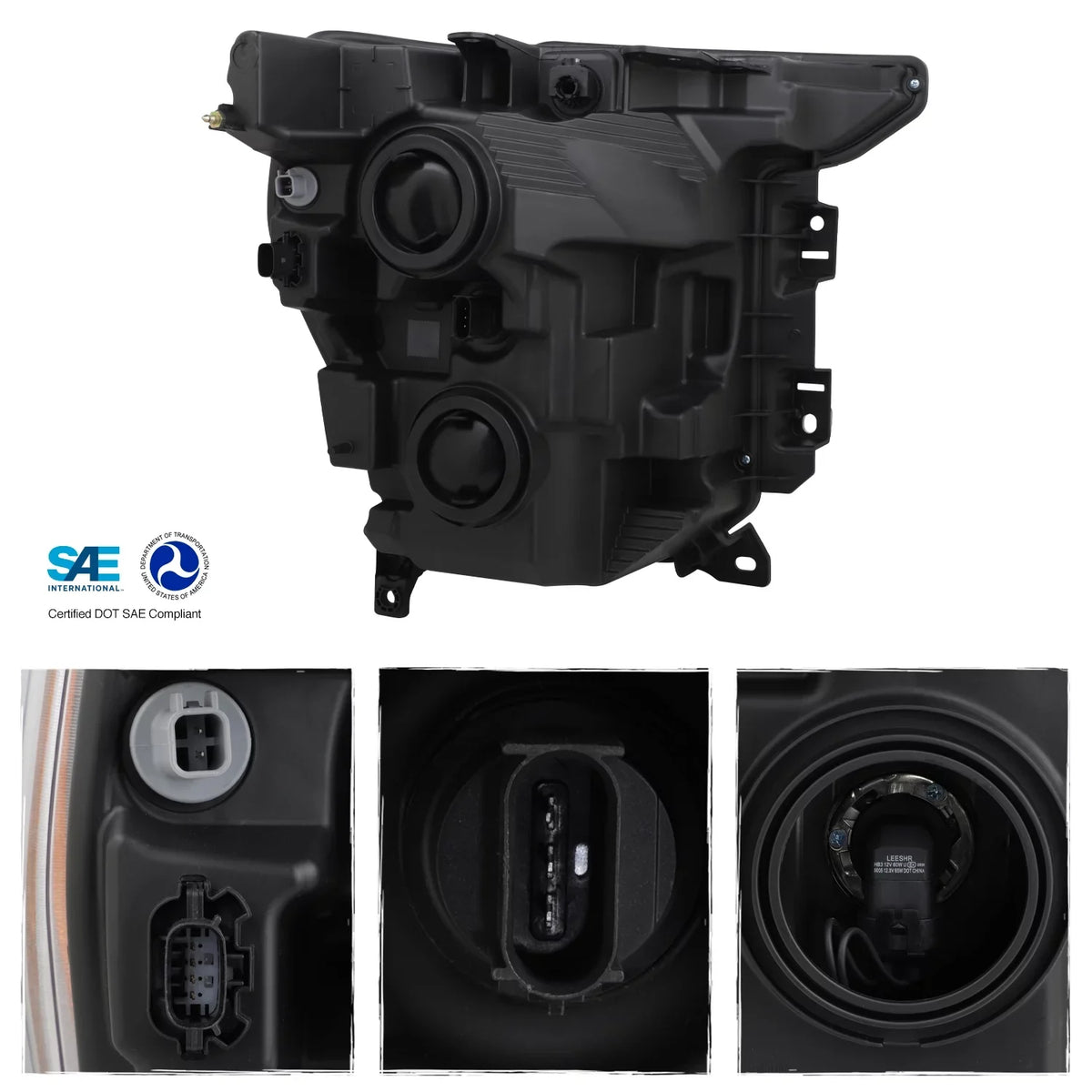 2021 Truck Headlamp design [Halogen Driver F150 Black Side 2023 Housing Fit Headlight 2022 Pickup Type] - AKKON Left OE