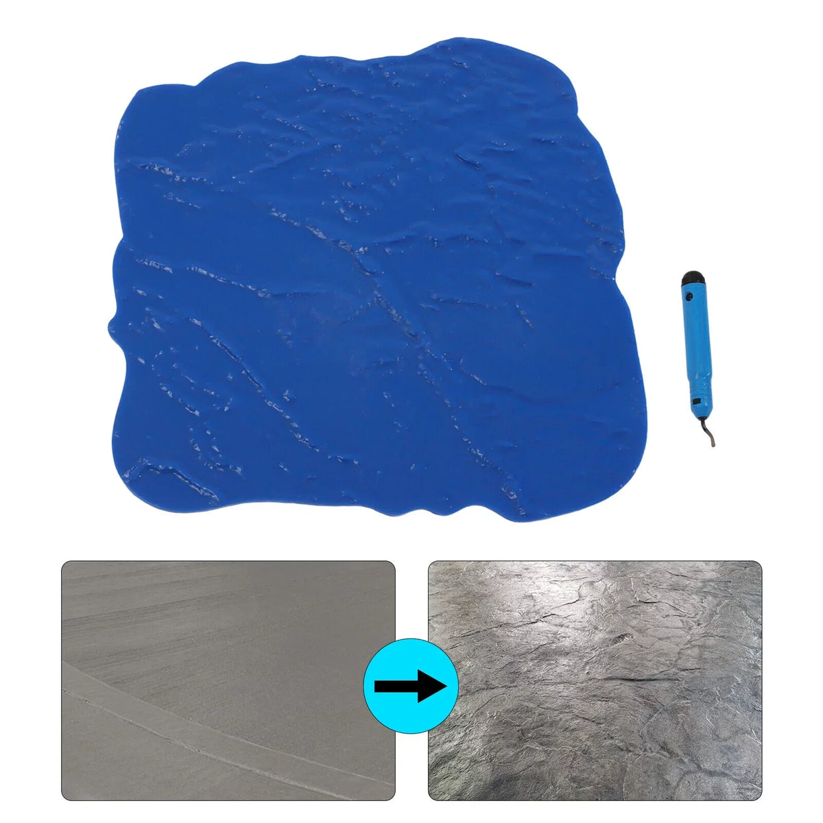 Seamless Stamp Concrete 12*12 Inch Mat Texture Slate Cement Miumaeov Stone Mold Stamp Concrete Floor