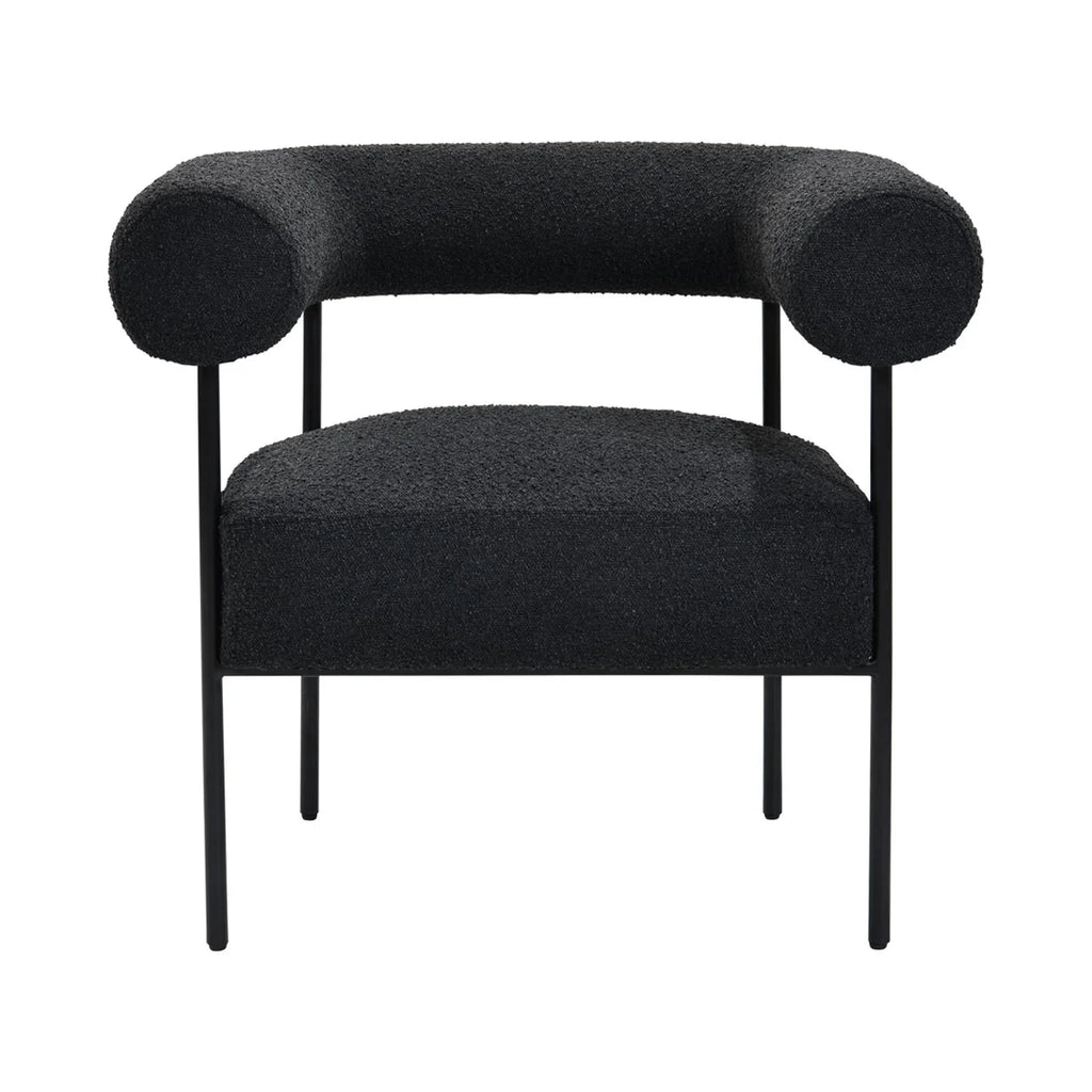 Chair Boucle Black Palma Metal Arm