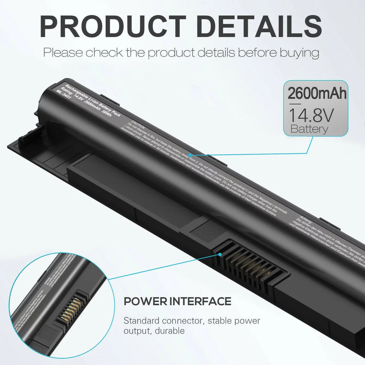 Laptop M5Y1K 3552 for 3558 3551 Battery Inspiron 5555 5558 3451 3567 5559