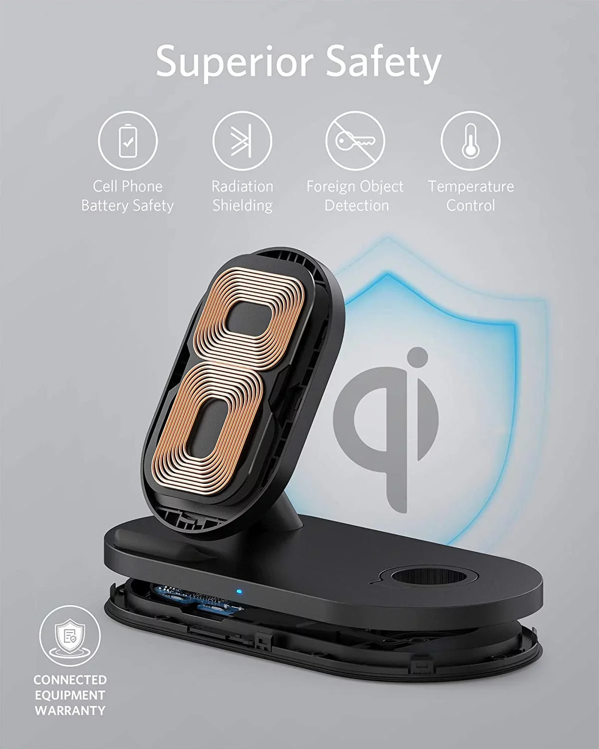 Anker 2020, Wireless with SE Pro iPhone 11 Stand Station (Watch Watch Sense Charging Charging Watch Charging PowerWave for Not SE/6/5/4/3/2/1, QC Included) Charger, 11, Cable Holder 2-in-1 with